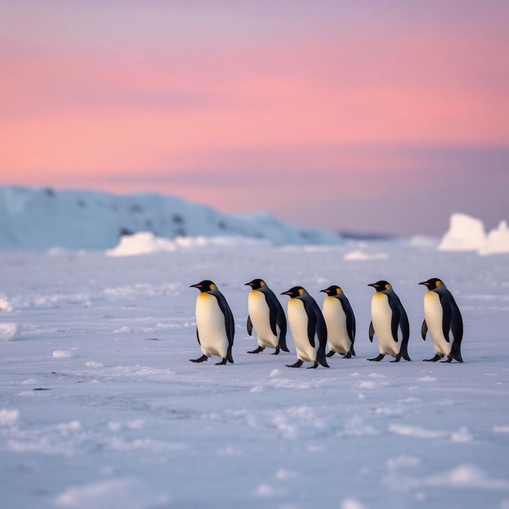 Penguins on ice