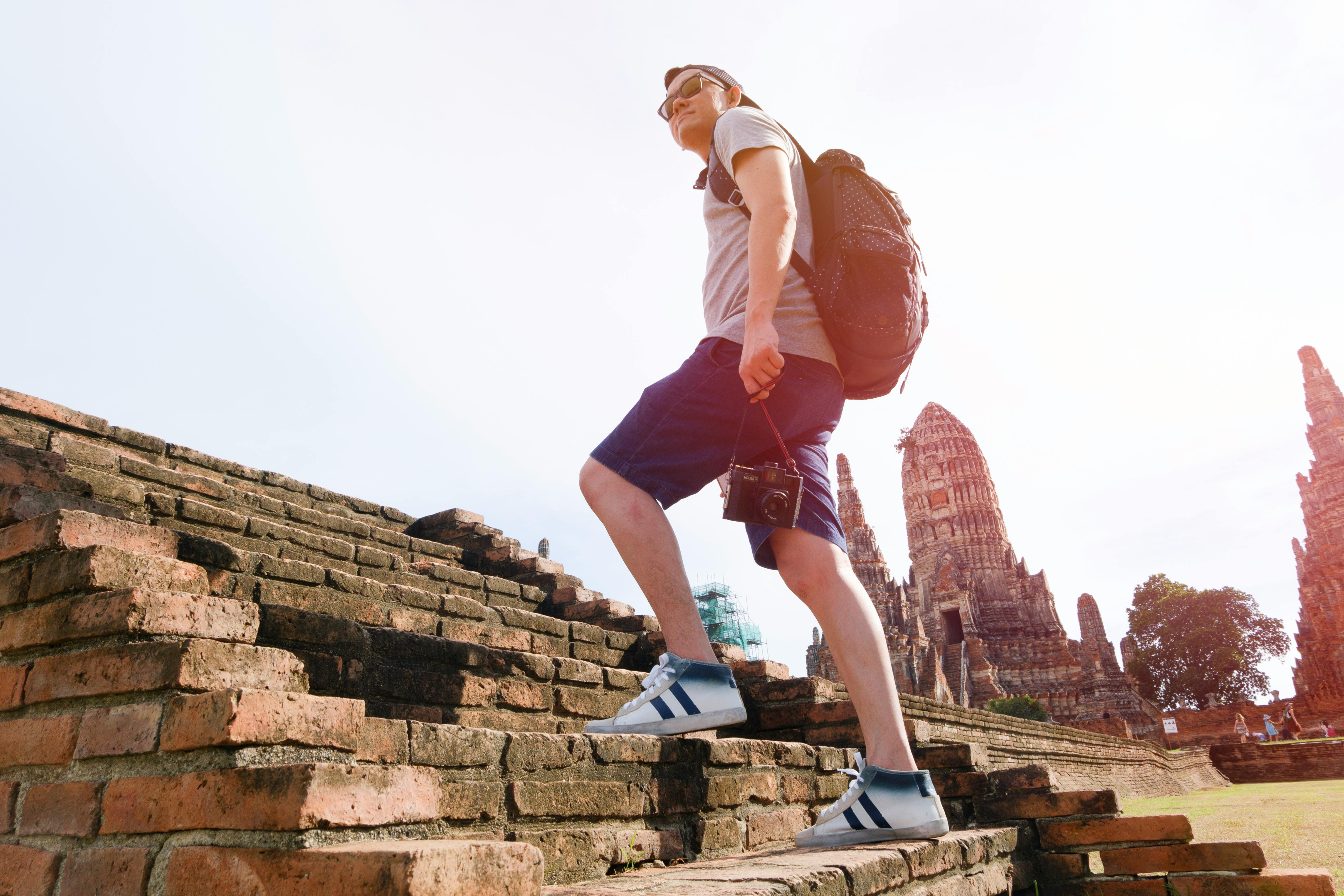 Person climbing stairs